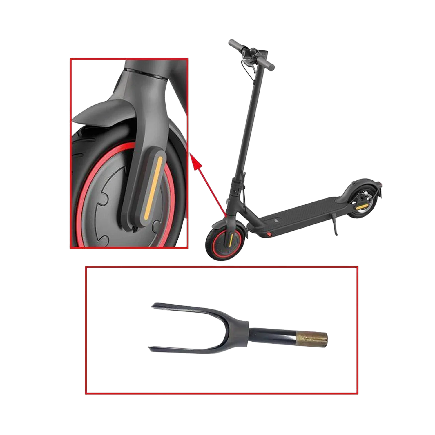 Mi Electric Scooter- etuhaarukan kokoonpano-Intl Edition-Musta